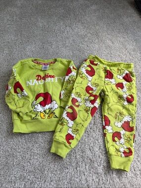 Dr. Seuss Grinch Lime Green Red Kids Matching Set